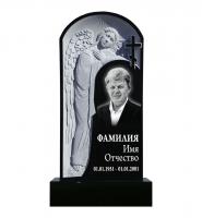 Памятник из гранита с ангелом №25, (габбро, Карелия)