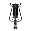 Ваза с подсвечниками №2 металл 68х33 см (патина серебро)