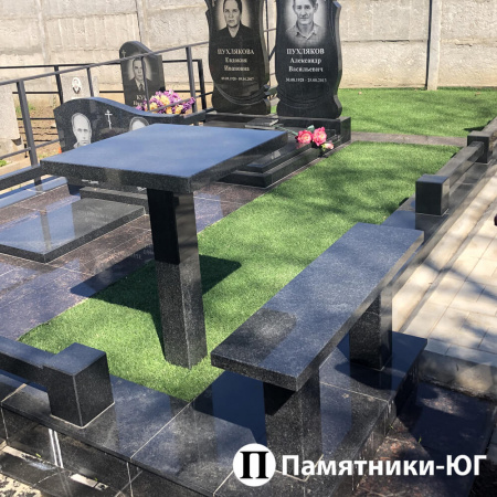 Стол + скамейка Комплект №3 (гранит)